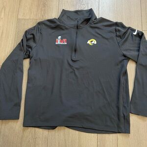 Los Angeles Rams Super Bowl LVI Nike Dri-FIT Black 1/4 Zip Jacket Men's Large